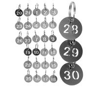 Toyvian 30 pezzi Portachiavi Numerati in Acciaio Resistente Targhette Rotonde per Identificazione Chiavi Etichette Pratiche per Gestione Casa Ufficio e Strutture Commerciali