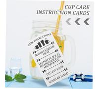 Toyvian 30 Pezzi Tumbler Care Instruction Cards in Thick Paper Small Glass Cup Guide Inserts for Customer Washing Directions Reliable Printed Package Cards