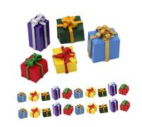Toyvian 30 Scatole Miniature Resina per Natale Decorazioni Feste da Te per Villaggi Natalizi Accessori Miniature Regali Compatti Riutilizzabili per Decorazioni Domestiche
