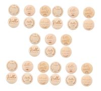 Toyvian 30pezzi Wooden Cards Decorative Discs Per Ricordi Indimenticabili Delle Prime Esperienze Del Tuo