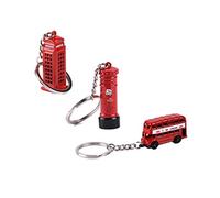 Toyvian 3Pcs Portachiavi Londra Portachiavi Souvenir Britannici Portachiavi Portachiavi Cabina Telefonica Bus a Due Piani per Turisti Genitori Regali Amici