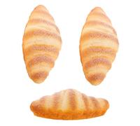 Toyvian 3pezzi Pane Artificiale per Oggetti di Scena Decorazione da Cucina e Fotografia Croissant Francese Realistico Pane Simulato per Esposizione Accessori per Panetteria