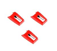 Toyvian 3pezzi Puntine Di Ricambio Per Giradischi Puntina Conica Per Fonografo Compatibili Braccio in Plastica e Alluminio Per Migliorare Qualità Suono e Durata Rosso