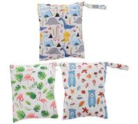 Toyvian 3pezzi Sacche Impermeabili Per Pannolini Lavabili Borse Da Viaggio Per Costumi e Vestiti Bagnati Con Stampa Cartone Riutilizzabili e Lavabili Per Gite Al Mare