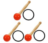 Toyvian 3sets Mallet Per Ciotole Cantanti Cristallo Con Manico Legno e Testa Gomma Strumento Per Meditazione e Yoga Accessorio Per Amanti Della Musica Colore Arancione