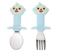 Toyvian 3sets Posate Per Ragazzo Ragazza e Inossidabile Forchetta e Cucchiaio Ergonomici Per Svezzamento Sicuri e Facili Da Impugnare Monello