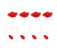 Toyvian 4 Giocattoli scherzosi a Forma di Rosa Rossa: Realistico Fiore di Rosa Artificiale Che spruzza Acqua per scherzi di Pesce d'aprile e Halloween per Bambini e Adulti.