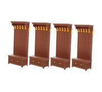 Toyvian 4 Mini Dollhouse Bookshelf Cabinet Vintage Style Mini Drawer Storage Shelves Lightweight Child Safe Furniture For Interactive Play And Home Decor