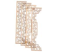 Toyvian 4 Miniature Wood Onlays Sturdy Wood Carved Chinese Architectural Beam Appliques For Dollhouse Furniture And Table Decoration Diy Model Building Supplies