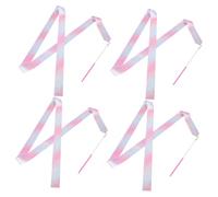 Toyvian 4 Nastri ballerino nastri per stelle bastone allenamento roba poliestere rosa