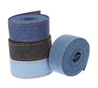 Toyvian 4 Nastro in Denim Multifunzione per Cucito e Decorazioni Fai da Te Colori Sfumati per Abbigliamento Accessori Confezioni Regalo e Creazioni di Fiocchi