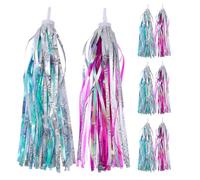 Toyvian 4 Paia di Nappe per Bicicletta: Nastri per Manubrio della Bicicletta per Bambini, Decorazioni per attività all'aperto e Feste - Nappe Colorate per Biciclette per Bambini Piccoli