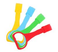 Toyvian 4 Pezzi Anelli da Tirare per Ragazzo Ragazza Colorati Rossi Gialli Blu e Verdi per Sviluppo Sensoriale Supporto per Stabilità nel Camminare Installazione Facile su Culla e Lettino