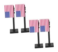 Toyvian 4 Pezzi Bandiera Americana con Mini Costruzione per Figurine Esercito per Indipendenza Accessori per Ruolo e Attività Educative