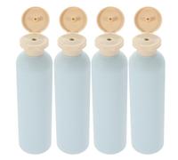 Toyvian 4 Pezzi Bottiglie Shampoo Ricaricabili 260Ml con Coperchio a Scatto Bottiglie Lozione Plastica Leggere Compatte per Viaggi Uso Domestico Dispenser Bagnoschiuma
