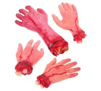 Toyvian 4 Pezzi Decorazione per Halloween Mani Finte in Silicone Design Horror Leggero per Scherzi e Scena in Ghost House e Stanza Nascosta