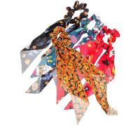 Toyvian 4 Pezzi Elastici per Chioma in Raso per Feste di Halloween, Accessori lo Styling dei Chioma Design Accattivante, Adatti a Cerimonie e Acconciature Varie