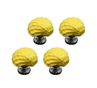 Toyvian 4 Pezzi Maniglia per Porta in Ceramica Gialla a Forma di Conchiglia, Resistente e Base Solida, per Armadietti e Mobili da Cucina Stile Creativo Unico