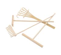 Toyvian 4 pezzi Mini Rastrelli Zen in Bambù per Tavola Sabbia Strumenti Resistenti per Decorazione Casa Ufficio Pratiche Mindfulness e Creazioni Artistiche