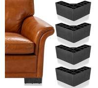 Toyvian 4 Pezzi Piedi per Mobili in Plastica Nera a Forma, Gambe Leggere e Resistenti per Divano e Letto, Supporto Antiumidità per Aumentare lo Spazio di Archiviazione