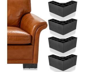 Toyvian 4 Pezzi Piedi per Mobili in Plastica Nera a Forma, Gambe Leggere e Resistenti per Divano e Letto, Supporto Antiumidità per Aumentare lo Spazio di Archiviazione