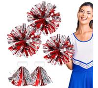 Toyvian 4 Pezzi Pom Pom Squad Accessori per Cheerleader Metallici in PE | Design a 4 Dita, Presa Sicura e Facile da Indossare, per Eventi Sportivi e Spettacoli