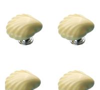 Toyvian 4 Pezzi Pomello in C e ramica Giallo a Cuore, Maniglia per Cassetto | Base Solida, Resistente All'usura e Poco Fragile, Stile Marino Creativo, per Mobili e Ante