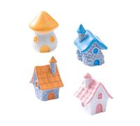 Toyvian 4 Pezzi Scultura di Micro Paesaggio in Materiale Sintetico Casetta da Giardino in Miniatura Statuette da Giardino in Miniatura per Decorazioni Scrivania e Libreria in Micro Paesagg