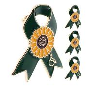 Toyvian 4 Pezzi Spilla Design Confortevole in Lega Verde a Forma di Girasole per Volontari che Promuove la Consapevolezza della Comunità Disabile per Eventi di Beneficenza