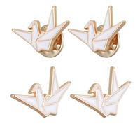 Toyvian 4 pezzi Spille Gru Origami in Lega di Zinco Spille Cartoon Vintage per Abiti e Accessori Moda Donna Distintivi Creativi e Resistenti