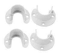 Toyvian 4 Pezzi Supporto per Asta Armadio in Acciaio Inossidabile Staffe U Sostegno Pesante per Asta Doccia e Tendaggio Flangia Robusta per Tubo per Armadi e Bagni