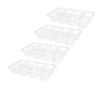 Toyvian 4 Pezzi Supporto per Piante 8 Fori in Pp Bianco, Vassoio per Piante Succulente, per Vasi da Vivaio e Fiori, per Semina e Disposizione dei Vasi Tutto L'Anno