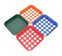 Toyvian 4 Pezzi Vassoio di Smistamento Monete in Plastica, Impilabile, | Quattro Vaschette Codificate per Centesimi, Nichelini, Dime e Quarti, Organizzazione e Conteggio Ordinato