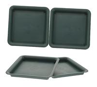 Toyvian 4 Pezzi Vassoio per Piante Vassoio per Piantare Vassoio Quadrato per Fioriera Sottovasi per Piante Base per Vaso da Giardinaggio Vassoio per Fioriera Verde Scuro Resina