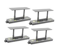 Toyvian 4 Piattaforma Stazione Ferroviaria Diy Piccola Stazione per Accessorio Decorativo Simulazione Facile Assemblaggio e Materiali Sicuri