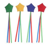 Toyvian 4 sacchetti di fagioli per il gioco del lancio dei bambini all'aperto, giocattolo a forma di sacchetto di fagioli a forma di stella con nastri per le feste di famiglia, carnevale e altre