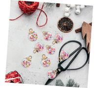 Toyvian 40 Mini Palle Lustrini Forma Colorate Charms Gioiello per Orecchini Bracciali Collane Decorazioni Natalizie da Te Plastica Resistente