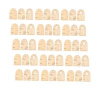 Toyvian 45 Miniature Fairy Doors in Natural Wood Unpainted Tiny Wooden Doors And Windows For Fairy Garden Accessories DIY Craft Projects Dollhouse And Micro Landscape Decorations