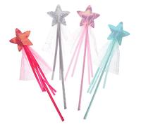 Toyvian 4pezzi Bastoni Magici Da Principessa Con Stelle Varietà Di Colori Per Costumi Da Fata Per Ragazze Accessori Per Feste e Compleanni Decorazioni Per Bambine