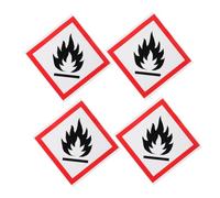 Toyvian 4pezzi Segnale Di Pericolo Incendio Rifiuti Adesivo Avvertimento Sicurezza Esterno Etichetta Bidone Spazzatura Adesivi Pericolo Fiamma Per Scuole Parchi Strade