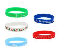 Toyvian 5 Braccialetti Natalizi Silicone Morbidi e Flessibili Decorativi per Festa e Materiale Durevole e Anallergico Accessori Xmas Party