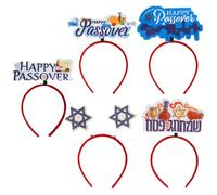 Toyvian 5 Fasce per Chioma Pasqua Ebraica Cerchietti Decorativi Colorati per Feste e Cosplay Accessori per Chioma Donna Motivi a Lettere e Stelle di David Copricapi da Festival per