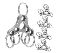Toyvian 5 Organizer Chiavi Inossidabile con Clip Carabiner Design e Portatile Meccanismo Veloce per Escursioni e attività all