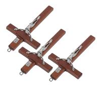 Toyvian 5 Pezzi Ciondolo Croce in Legno Leggero e Compatto Design Classico, Decorazione Religiosa per Arredare Pareti e Chiese Stile Sobrio e Raffinato