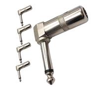 Toyvian 5 pezzi Connettore Jack Mono Angolare da Adattatori Audio Lega Zinco per Chitarra e Microfono Facile Installazione e Utilizzo Durabile e Affidabile
