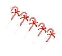 Toyvian 5 Pezzi decorazioni natalizie sospeso fiocchi a strisce rosse colorato Decorazioni per feste di Natale ornamenti natalizi di caramelle di Natale appeso filato di peluche