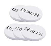 Toyvian 5 pezzi Fiches Poker Professionali Bianco per Dealer Big Blind Gettoni da Gioco Bingo e con Superficie Liscia per Serate Poker e Divertimento