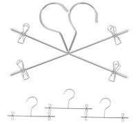 Toyvian 5 pezzi Mini Grucce in Metallo Argento per Bambole Clip Porta Pantaloni per Armadio Casa delle Bambole Appendini Piccoli per Organizzare Abiti in Miniatura