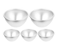 Toyvian 5 pezzi Stampo per Dolci in Alluminio Teglia Muffin Antiaderente per Casa e Ristorante Stampo Rotondo per Budini e Mini Torte Facile da Sformare e Pulire