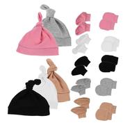 Toyvian 5 Set Set Ragazzo Ragazza 0-6 Mesi in Cotone Morbido Cappellino, Guanti e Calzini Antigraffio per Bambina e Stagione Fredda